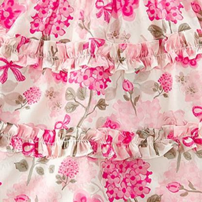 幼児用女の子向けコットン製ピンク花柄パフスリーブDress - image 4