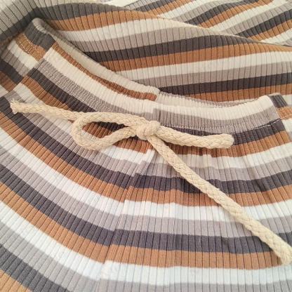 ベビー用コットンリブストライプトップス＆ショートパンツセット - image 9