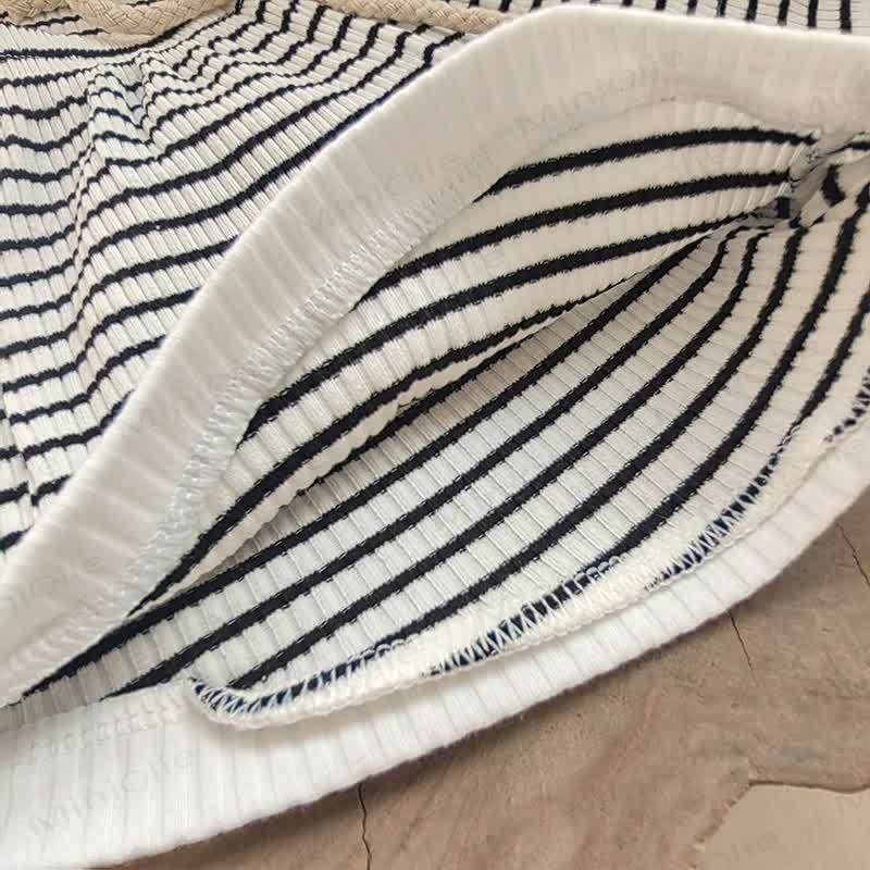 ベビー用コットンリブストライプトップス＆ショートパンツセット - image 11