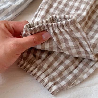 幼児用コットン製ストライプまたはチェック柄パンツ - image 10