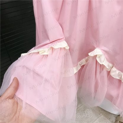 幼児用女の子向けコットン無地チュールノースリーブDress - image 6