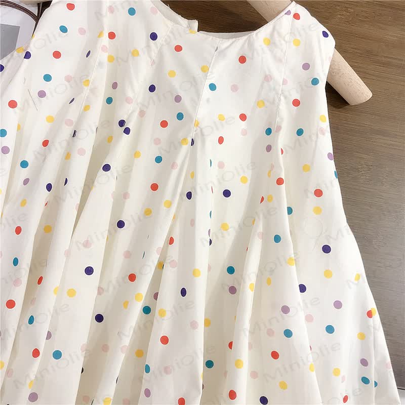 幼児用女の子向けコットン製水玉模様ノースリーブDress - image 3