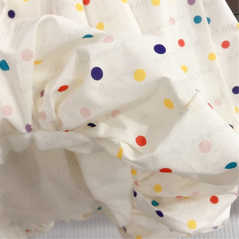 幼児用女の子向けコットン製水玉模様ノースリーブDress - image 5