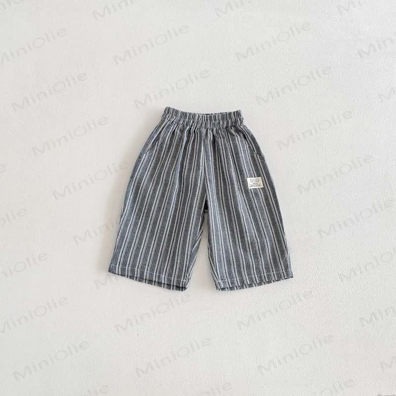 幼児用コットンストライプパンツ - 黒 - 4～5歳 - image 2