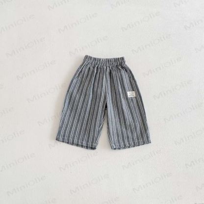 幼児用コットンストライプパンツ - 黒 - 4～5歳 - image 2