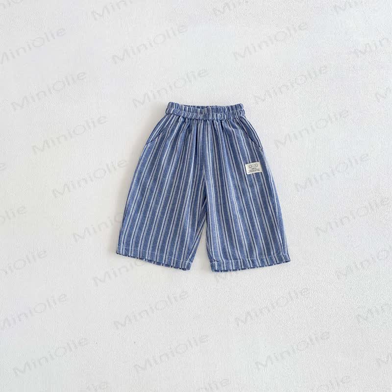 幼児用コットンストライプパンツ - 青 - 4～5歳 - image 3