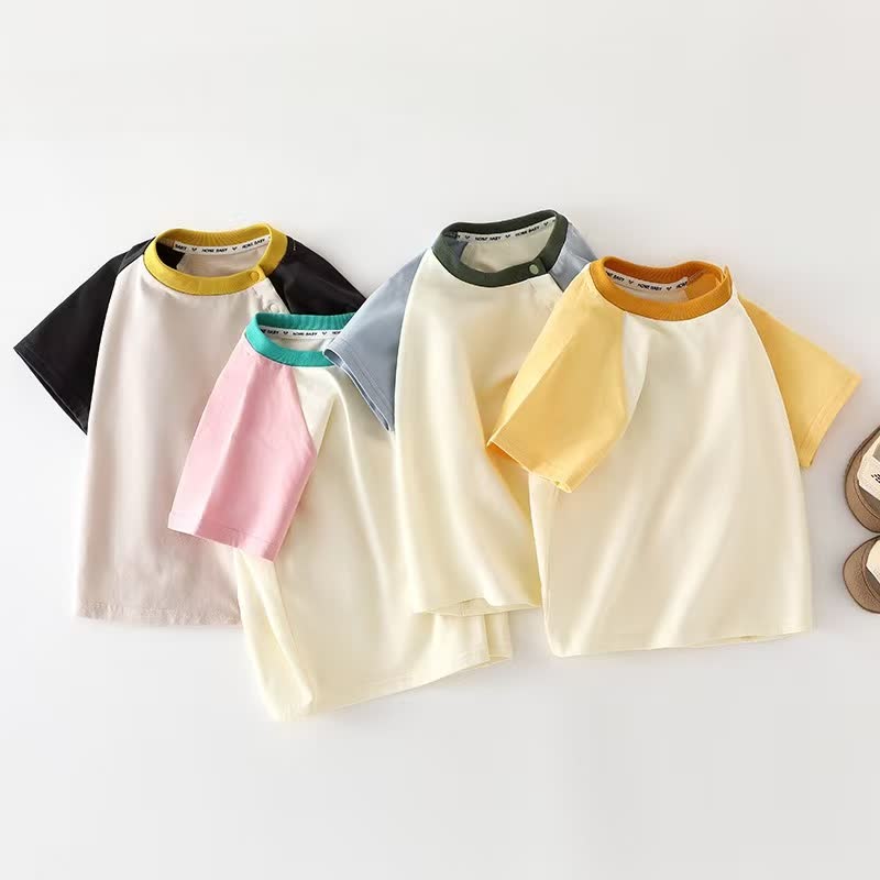 ベビー・幼児用ショルダーボタン付きラグランTシャツ - image 1