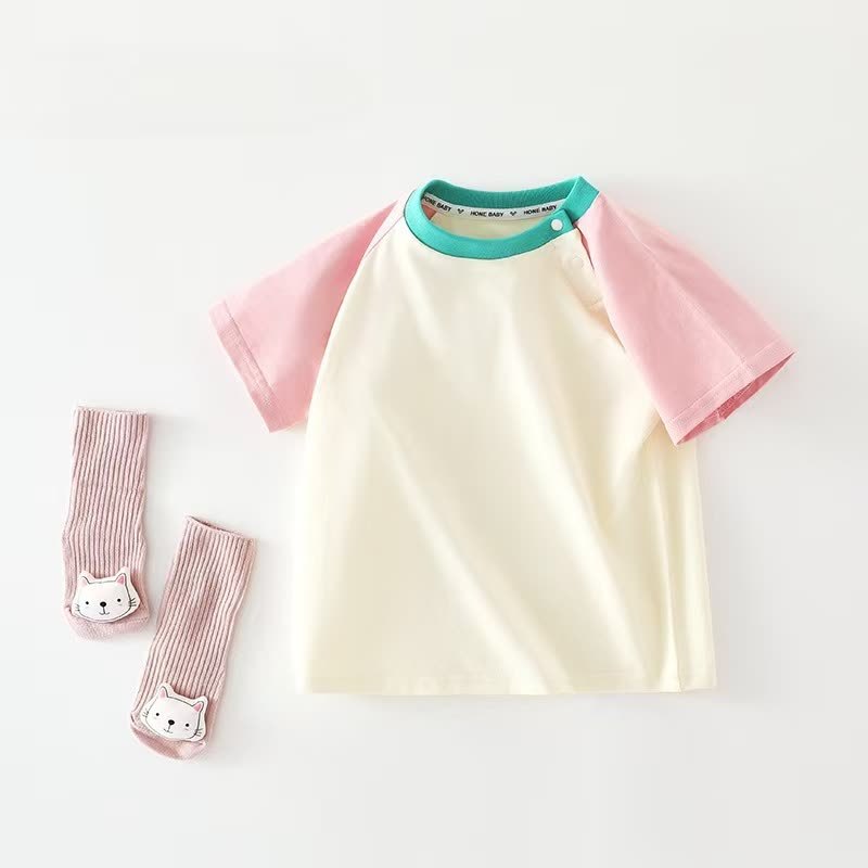 ベビー・幼児用ショルダーボタン付きラグランTシャツ - ピンク - 4～5歳 - image 5