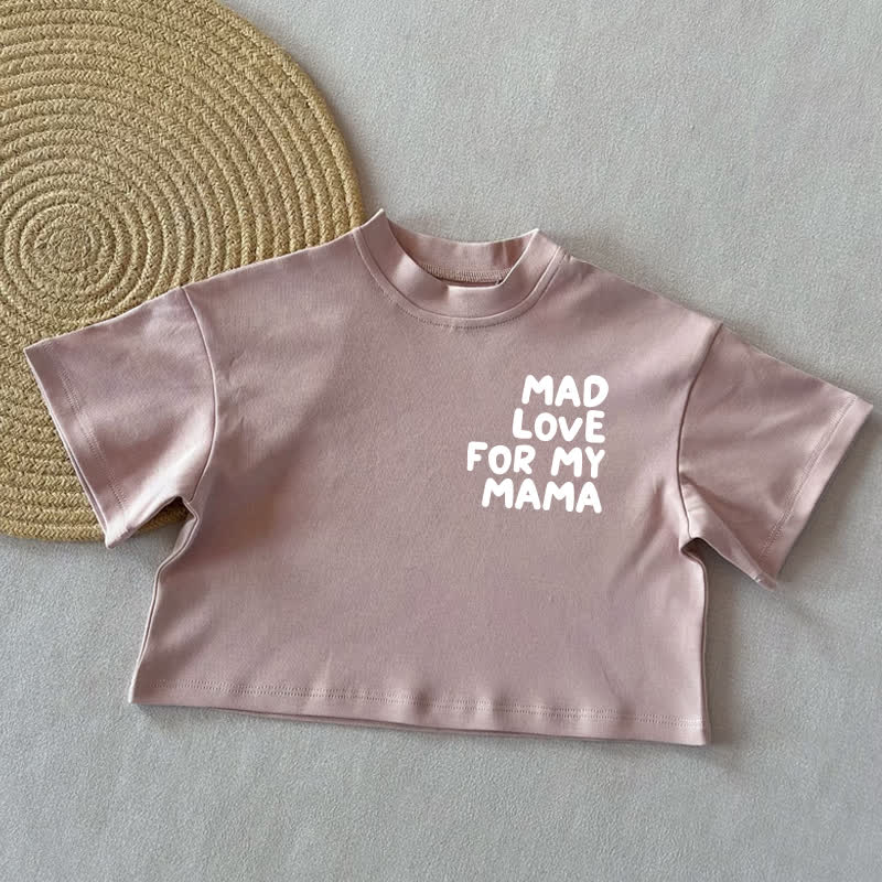 MAD LOVE FOR MY MAMAベビーサマーカジュアルTシャツ - コーラルピンク - 2～3歳 - image 3