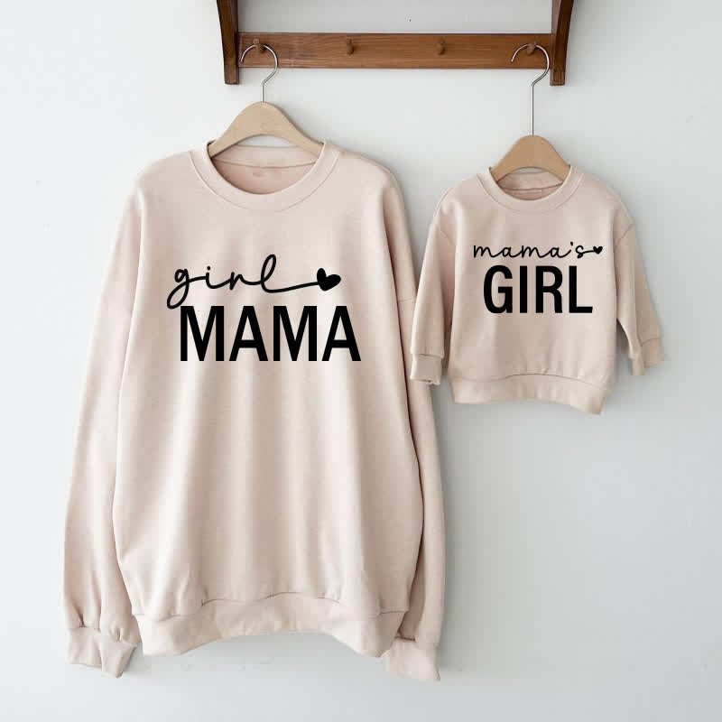 MAMA/MAMA'S BOY/GIRLママと私 ベージュ ファミリースウェットシャツ - ベージュ - ガールママスウェットシャツ： XL - image 2