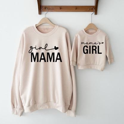 MAMA/MAMA'S BOY/GIRLママと私 ベージュ ファミリースウェットシャツ - ベージュ - ガールママスウェットシャツ： XL - image 2