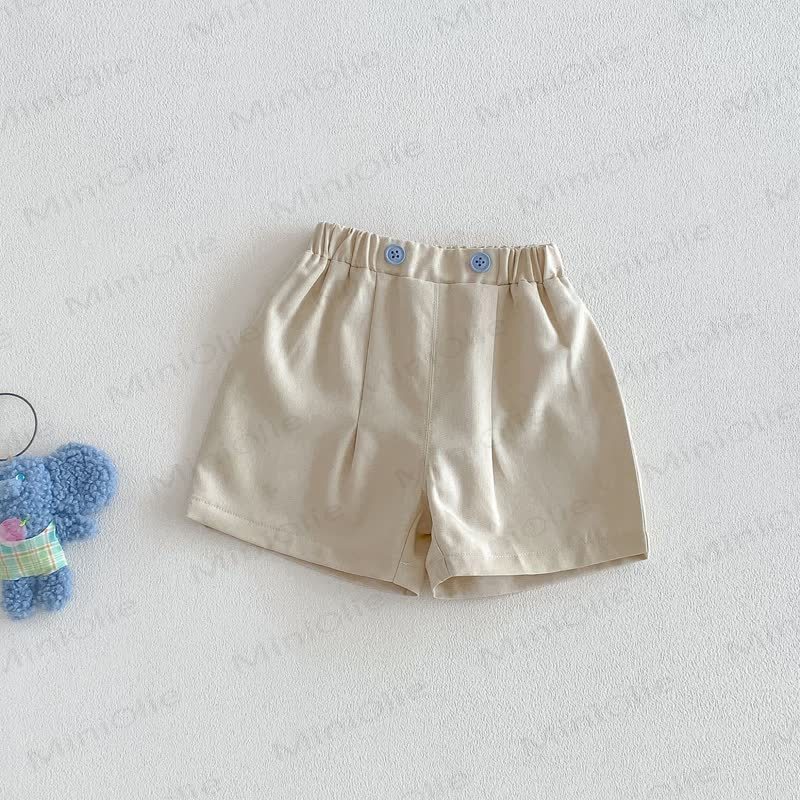 ベビー・幼児男の子用コットンチェックシャツまたは無地ショートパンツ - ベージュのショートパンツ - 3～4歳 - image 7