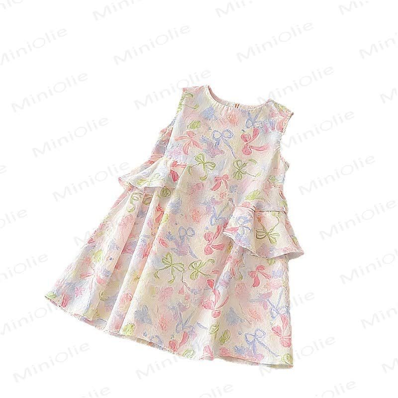 幼児・キッズ ガールズ リボン 花柄 フリル ノースリーブDress - image 2