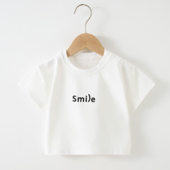 SMILE幼児用クルーネックカジュアルTシャツ - 白 - 4～5歳 - image 2