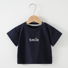 SMILE幼児用クルーネックカジュアルTシャツ - 海軍 - 4～5歳 - image 3