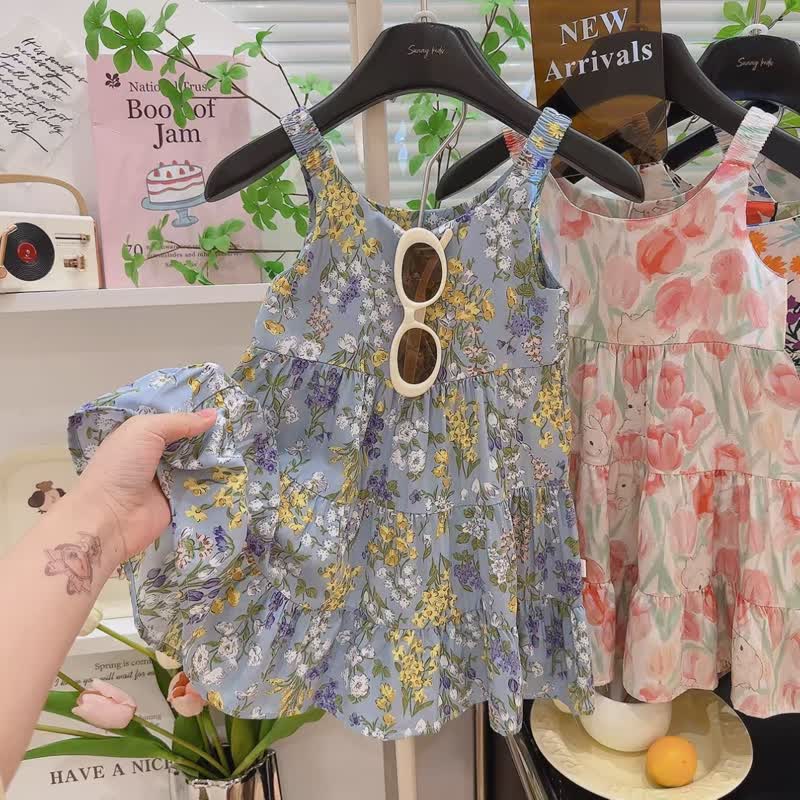 幼児・キッズ ガールズ 花柄プリント ノースリーブDress - 青 - 12～13歳 - image 3