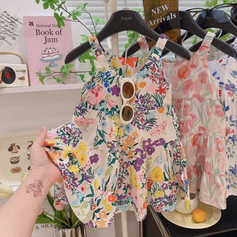 幼児・キッズ ガールズ 花柄プリント ノースリーブDress - 紫 - 12～13歳 - image 4
