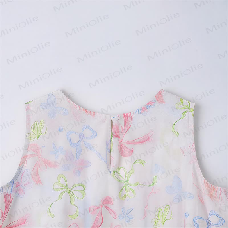 幼児・キッズ ガールズ リボン 花柄 フリル ノースリーブDress - image 3