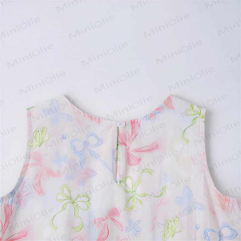 幼児・キッズ ガールズ リボン 花柄 フリル ノースリーブDress - image 3
