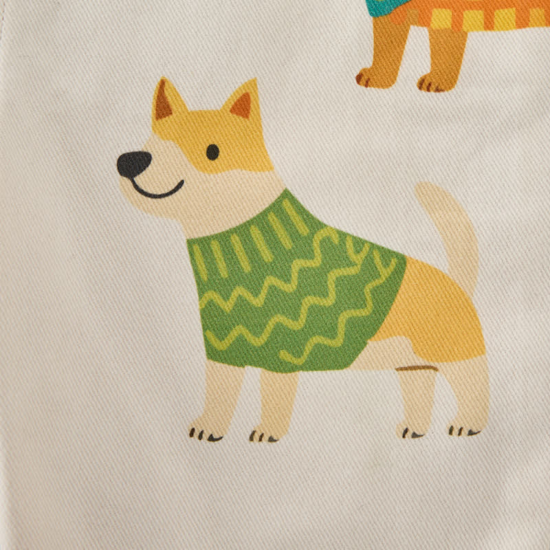 ベビー・幼児用ベージュ犬柄ポケット付きオーバーオール - image 6
