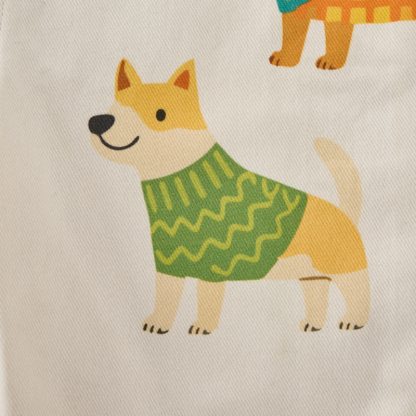 ベビー・幼児用ベージュ犬柄ポケット付きオーバーオール - image 6