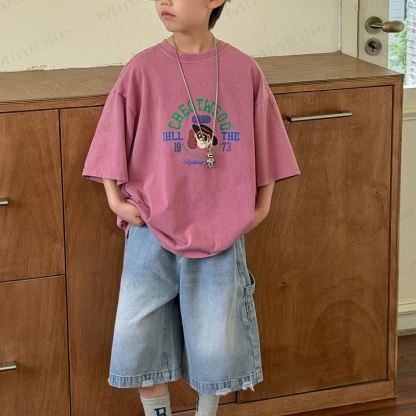 幼児・男の子用 ウォッシュドデニム無地ブルーショートパンツ - image 3