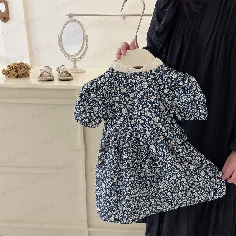 幼児用女の子向け花柄パフスリーブDress - image 2