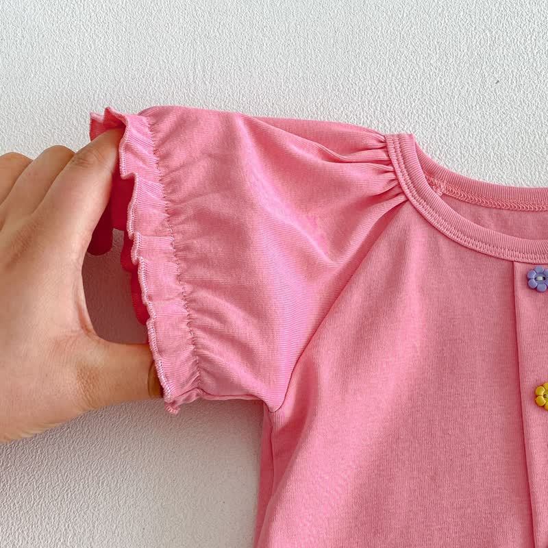 ベビー・幼児用女の子用花柄フリルTシャツ - image 6