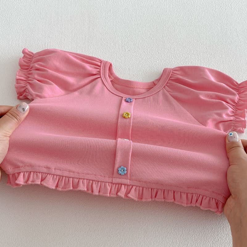 ベビー・幼児用女の子用花柄フリルTシャツ - image 8