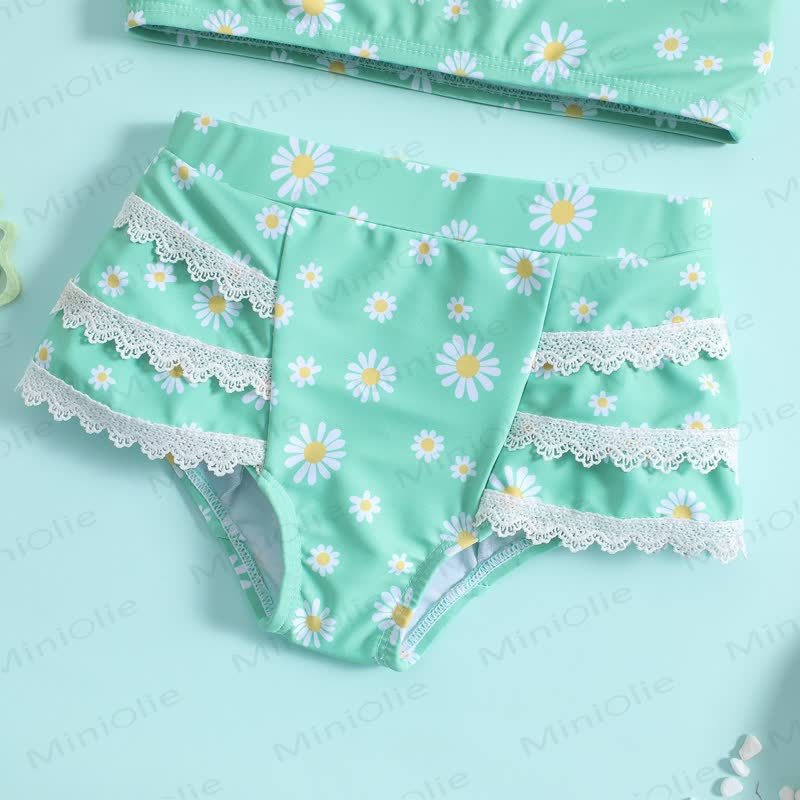 幼児用女の子デイジー柄ツーピース水着 - image 4