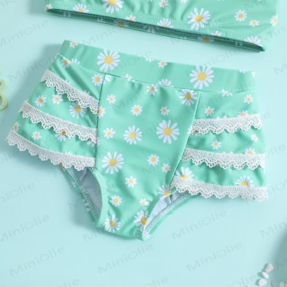 幼児用女の子デイジー柄ツーピース水着 - image 4