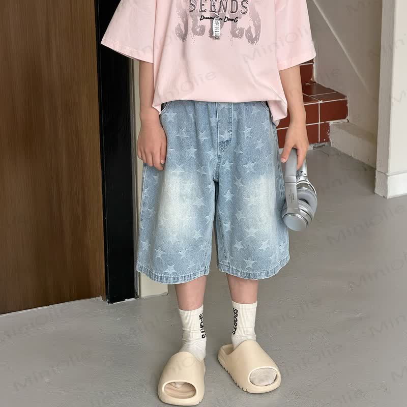 幼児・男の子用 星柄デニムショートパンツ - 青 - 12～13歳 - image 2