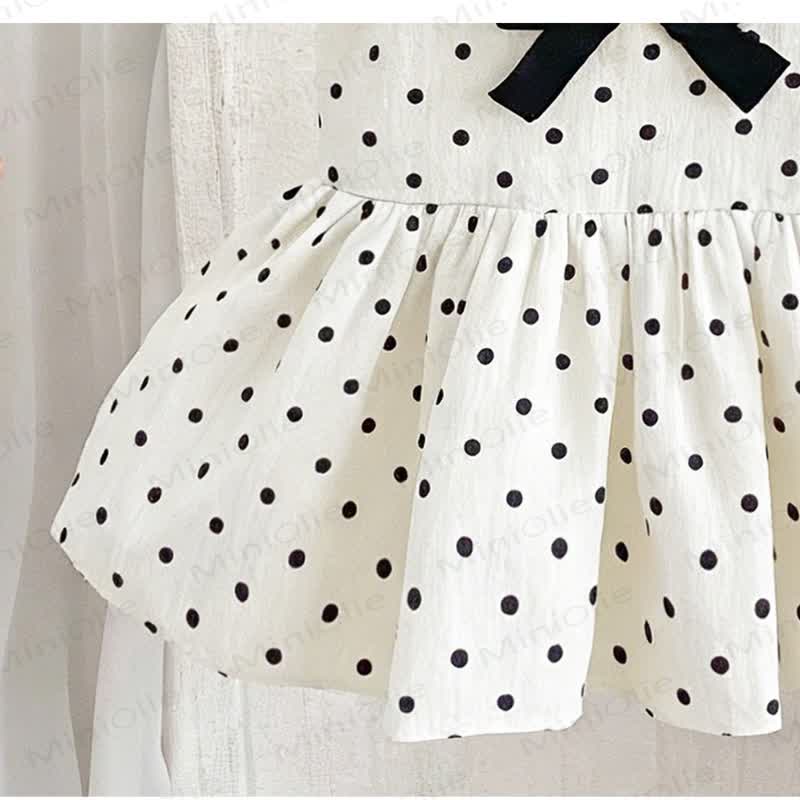 幼児用女の子向けコットン製水玉模様リボン付きノースリーブDress - image 5