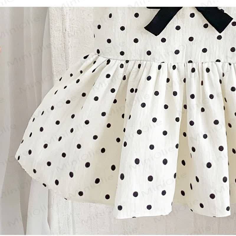 幼児用女の子向けコットン製水玉模様リボン付きノースリーブDress - image 5