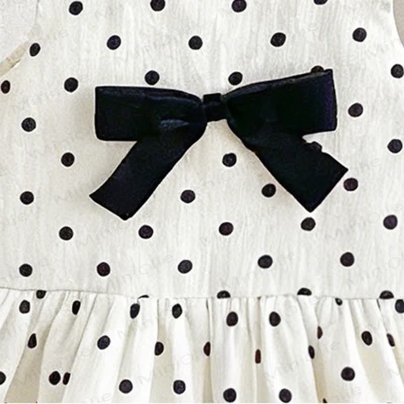幼児用女の子向けコットン製水玉模様リボン付きノースリーブDress - image 6