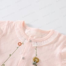 ベビー用花柄コットンロンパース - image 3
