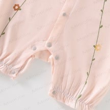 ベビー用花柄コットンロンパース - image 4