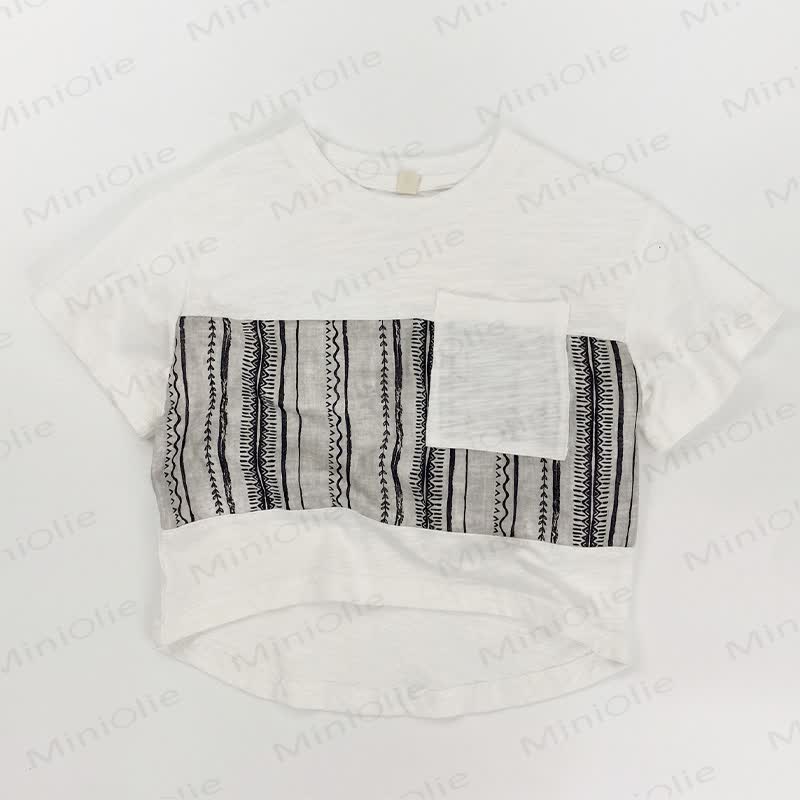 幼児用コットンストライプTシャツまたはショートパンツ - ベージュ - 6～7歳 - image 2