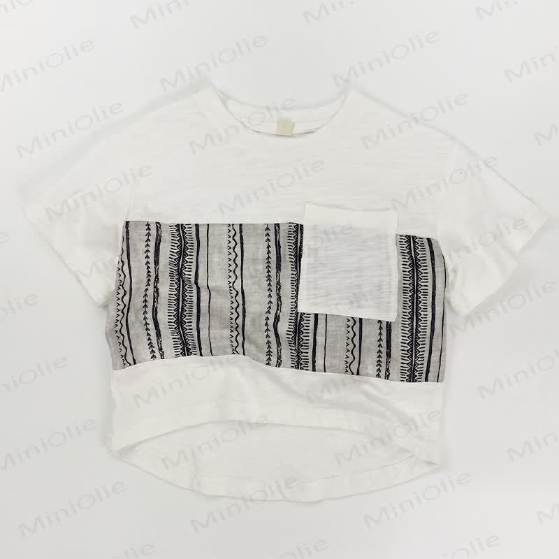 幼児用コットンストライプTシャツまたはショートパンツ - ベージュ - 6～7歳 - image 2