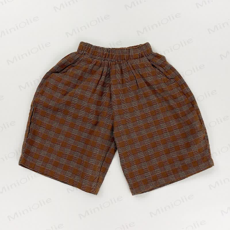 幼児用コットンチェック柄ショートパンツ - 赤 - 6～7歳 - image 8