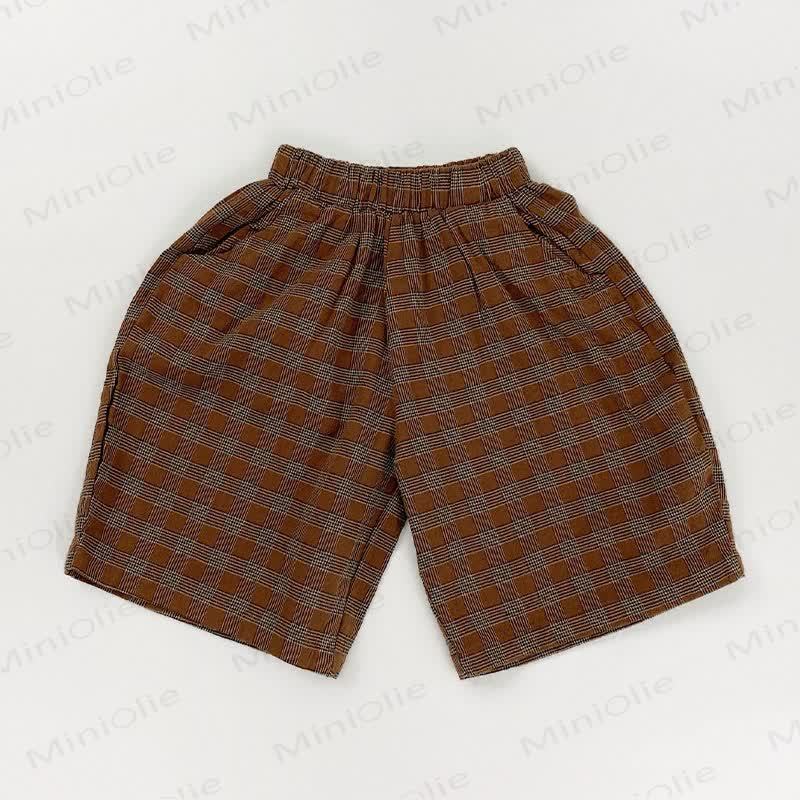 幼児用コットンチェック柄ショートパンツ - 赤 - 6～7歳 - image 8
