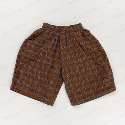 幼児用コットンチェック柄ショートパンツ - 赤 - 6～7歳 - image 8