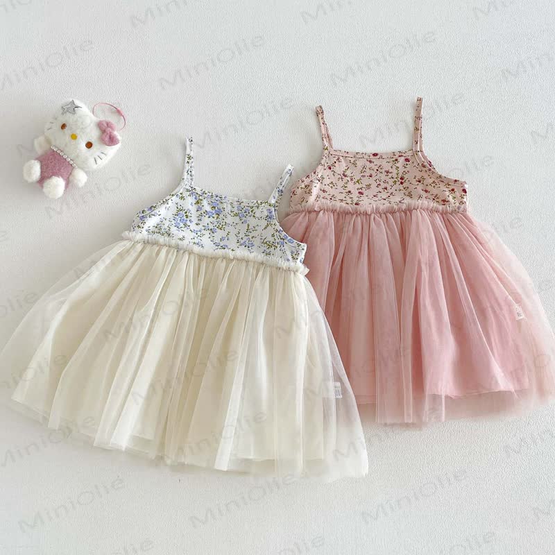 ベビーフローラルチュールノースリーブDress - image 1