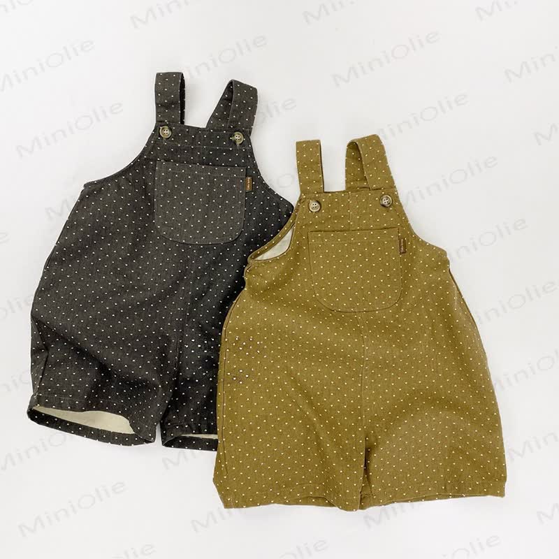 幼児用コットン水玉模様オーバーオール - image 1