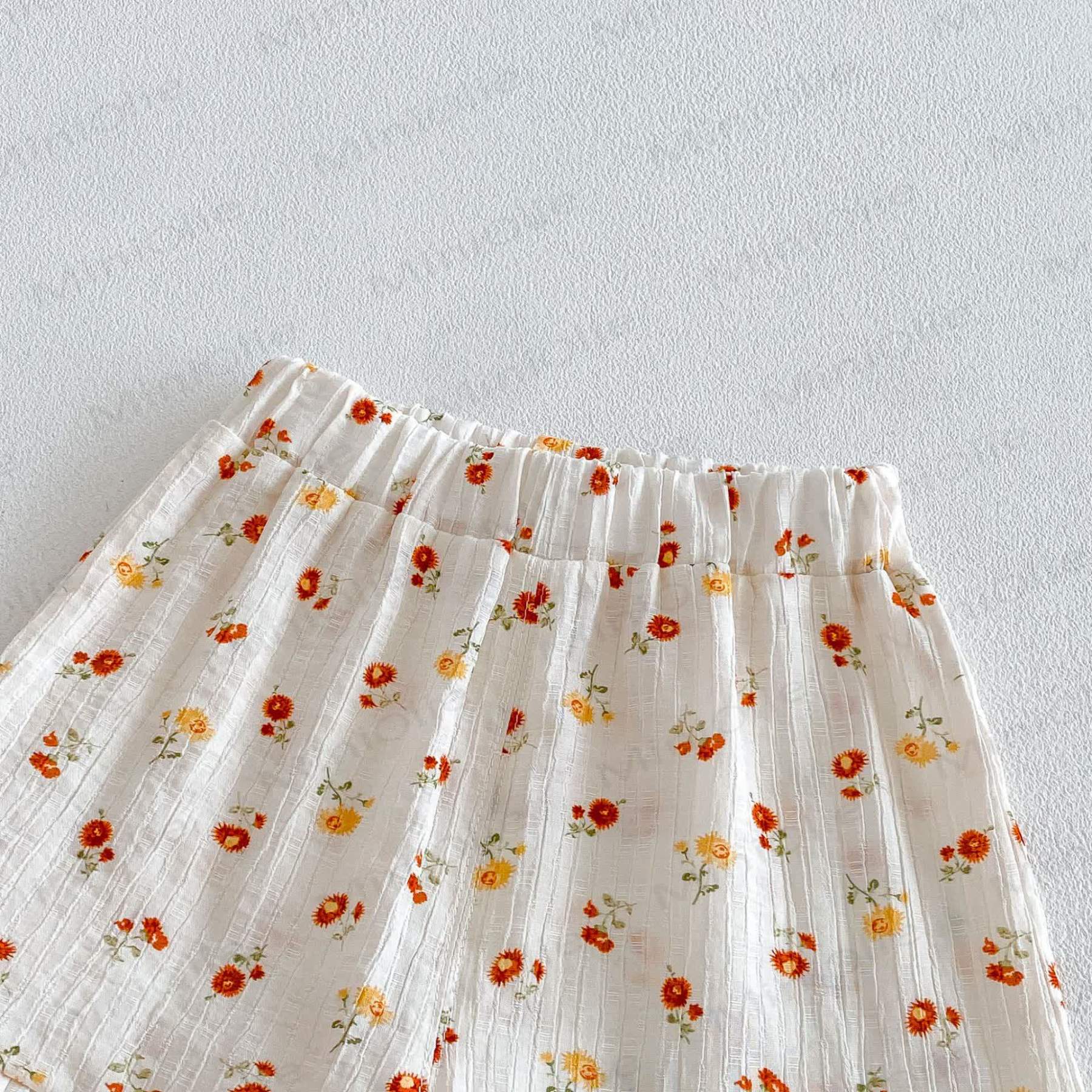 ベビー用フリル付きコットン花柄またはハート柄タンクトップとショートパンツのセット - image 10