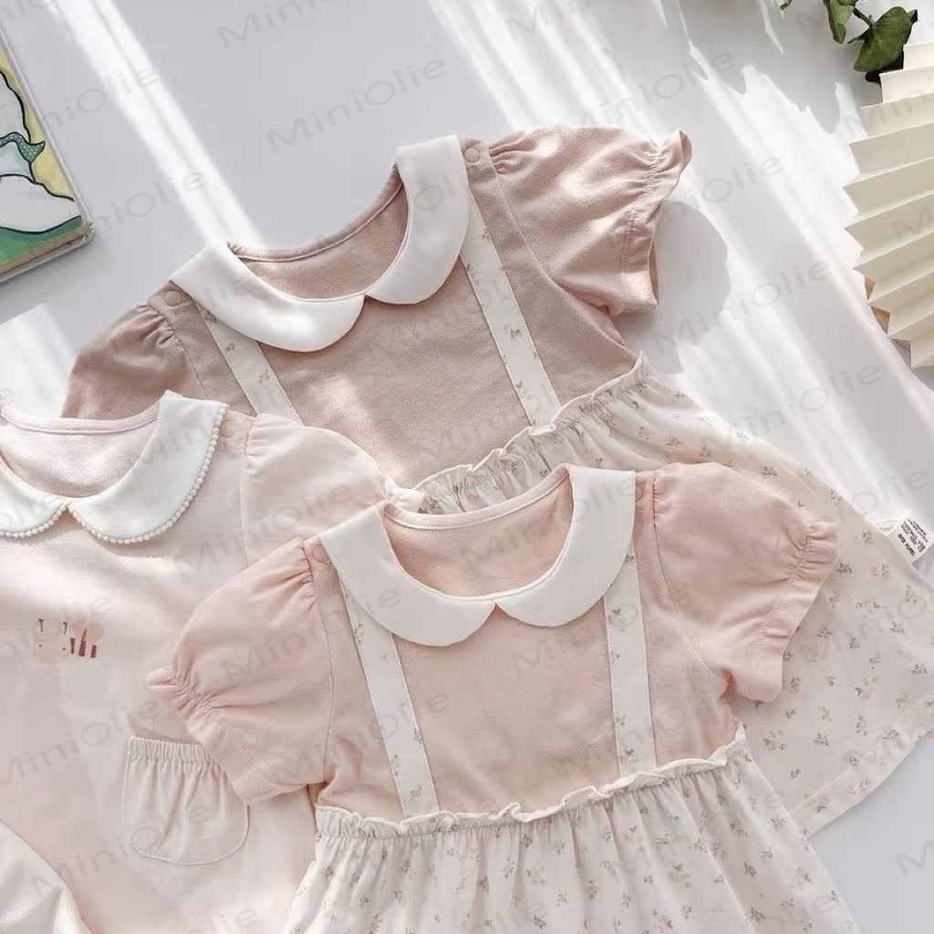 ベビーガールズ用コットン製ピーターパンカラー花柄または蜂柄Dress - image 5