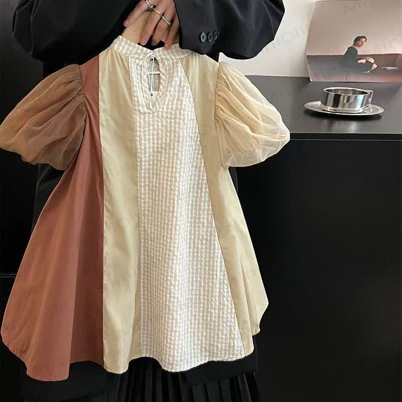 幼児用女の子向けコットンパッチワークパフスリーブDress - image 2