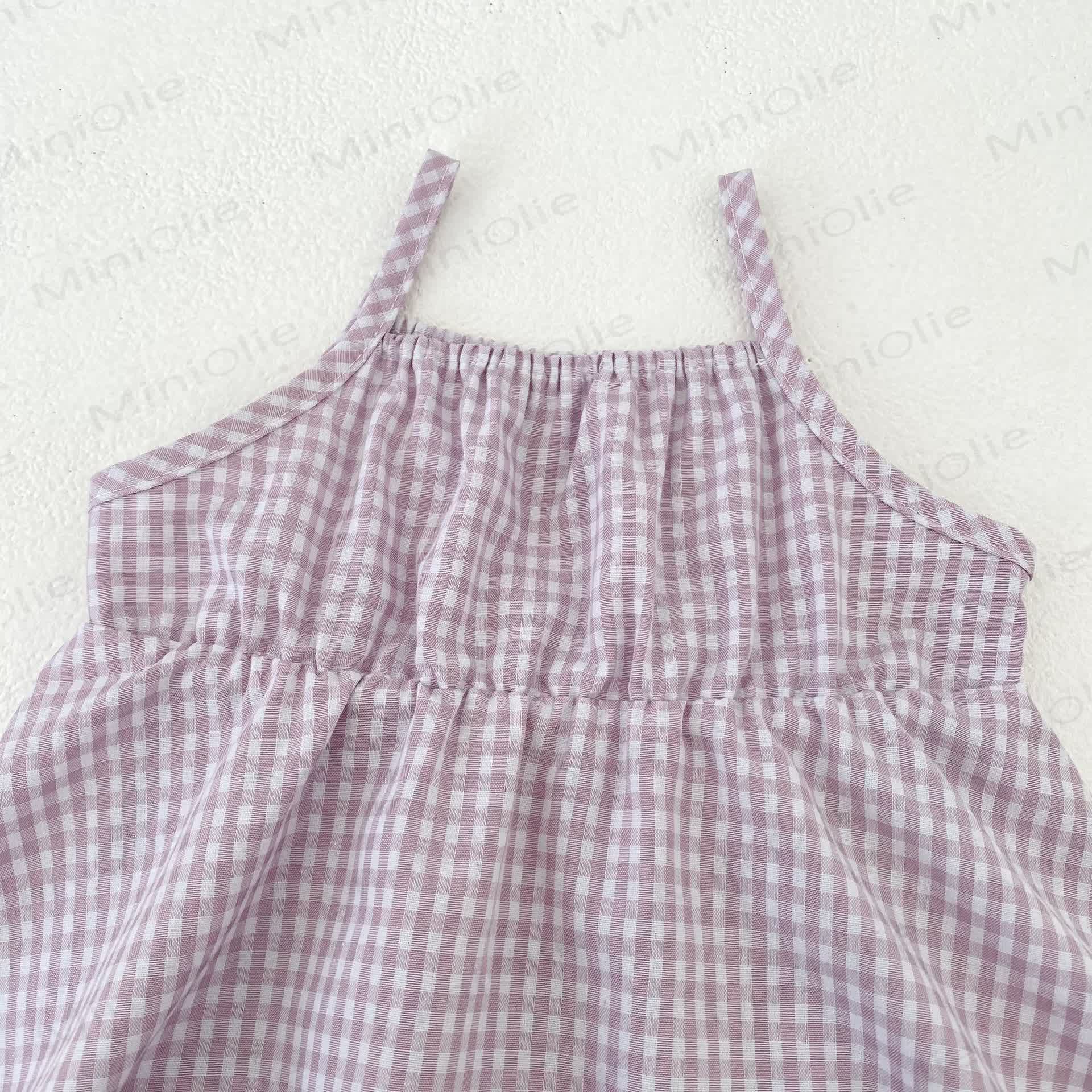 ベビーガールズ用ギンガムチェック柄ノースリーブDressまたは帽子 - image 4
