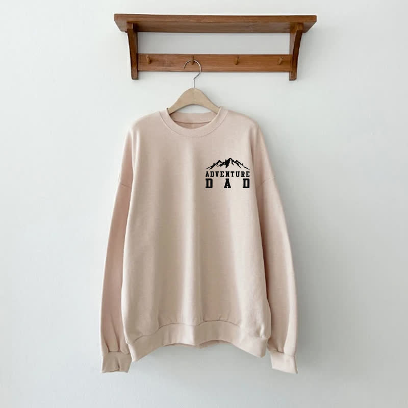ADVENTURE DAD/DAD'S ADVENTURE BUDDYのスローガン入りファミリースウェットシャツ - ベージュ - 大人用スウェットシャツ：XL - image 3