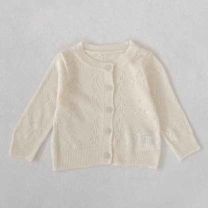 ベビーガール用クルーネックニットカーディガン - ベージュ - 2～3歳 - image 3